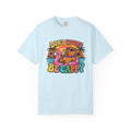 Capybara Shirt - Don't Worry Be Cappy in Chambray - original SarcasmArt design, printed on demand