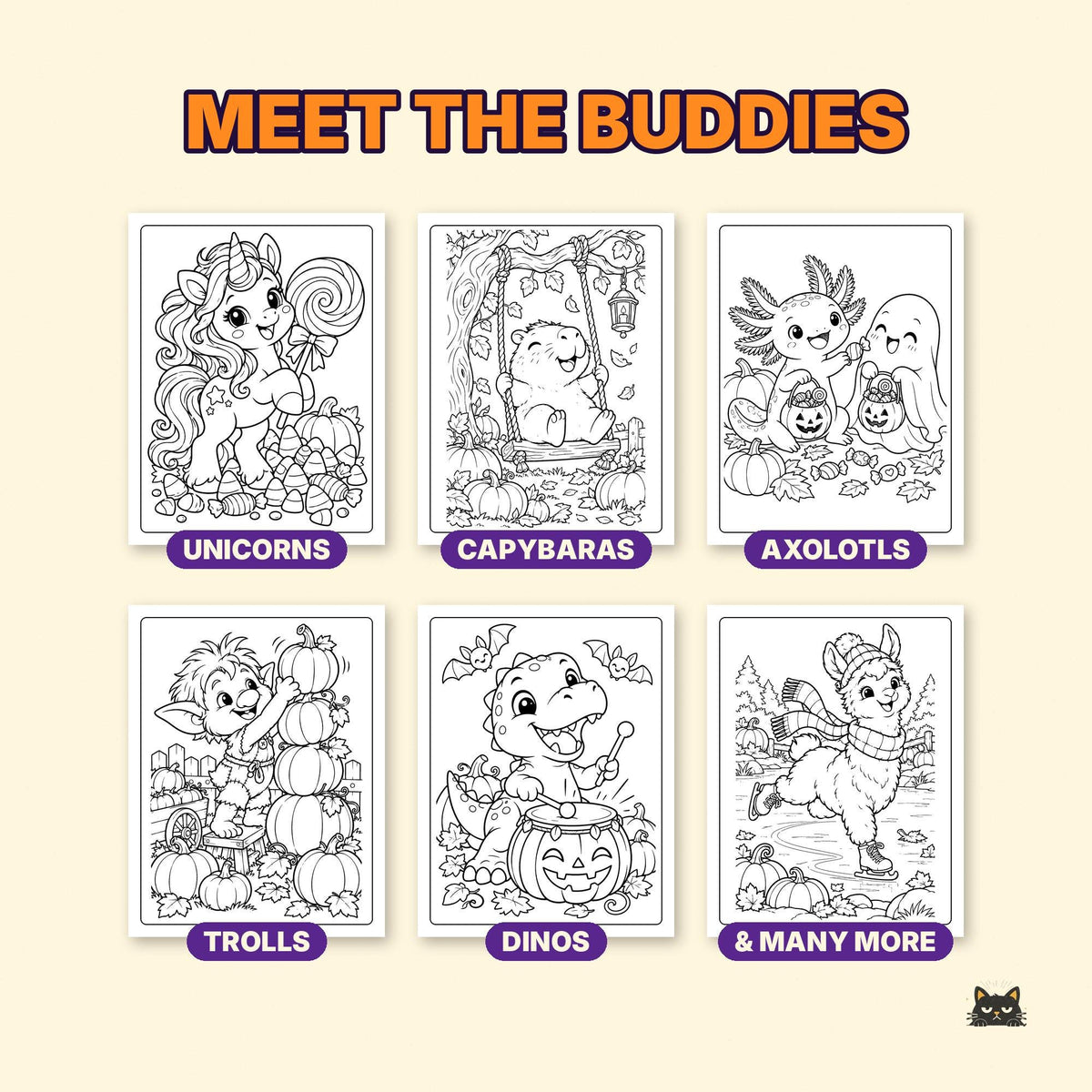 Printable Halloween Coloring Pages for Kids Vol 3 – printable coloring page preview 5 by SarcasmArt