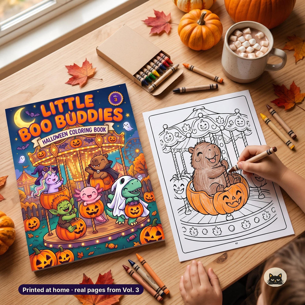Printable Halloween Coloring Pages for Kids Vol 3 – printable coloring page preview 2 by SarcasmArt