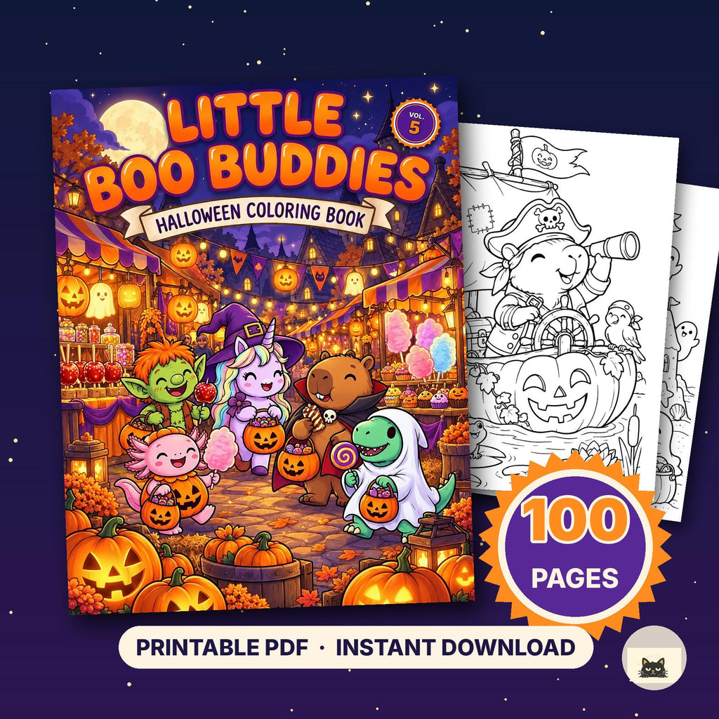 Printable Halloween Coloring Pages for Kids Vol 5 – printable coloring page preview 1 by SarcasmArt