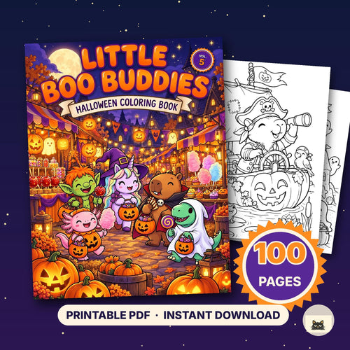 Printable Halloween Coloring Pages for Kids Vol 5 – printable coloring page preview 1 by SarcasmArt