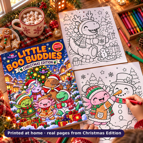 Christmas Coloring Pages for Kids – printable coloring page preview 2 by SarcasmArt