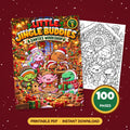 Christmas Coloring Book for Kids – Little Jingle Buddies Vol 1 Santa's Workshop cover, 100 printable pages