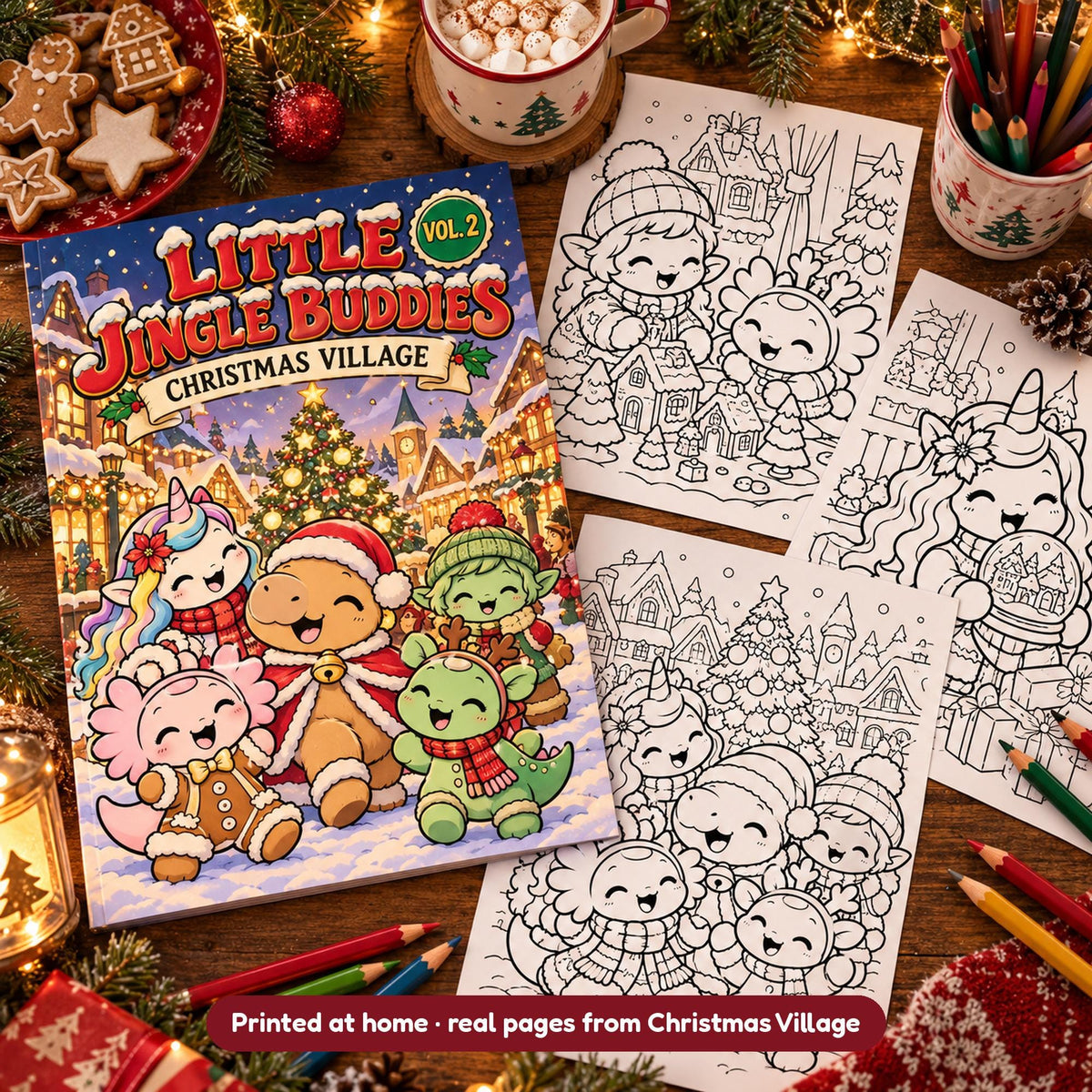 Little Jingle Buddies Vol 2 printed at home with coloring pages and colored pencils