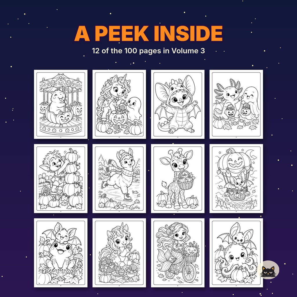 Printable Halloween Coloring Pages for Kids Vol 3 – printable coloring page preview 4 by SarcasmArt