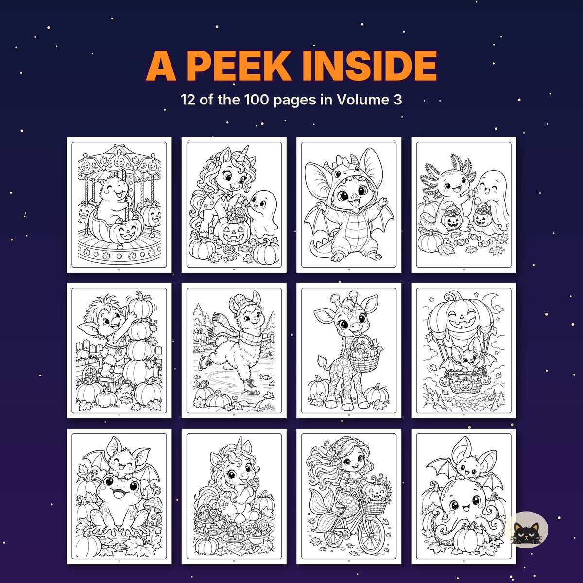 Printable Halloween Coloring Pages for Kids Vol 3 – printable coloring page preview 4 by SarcasmArt