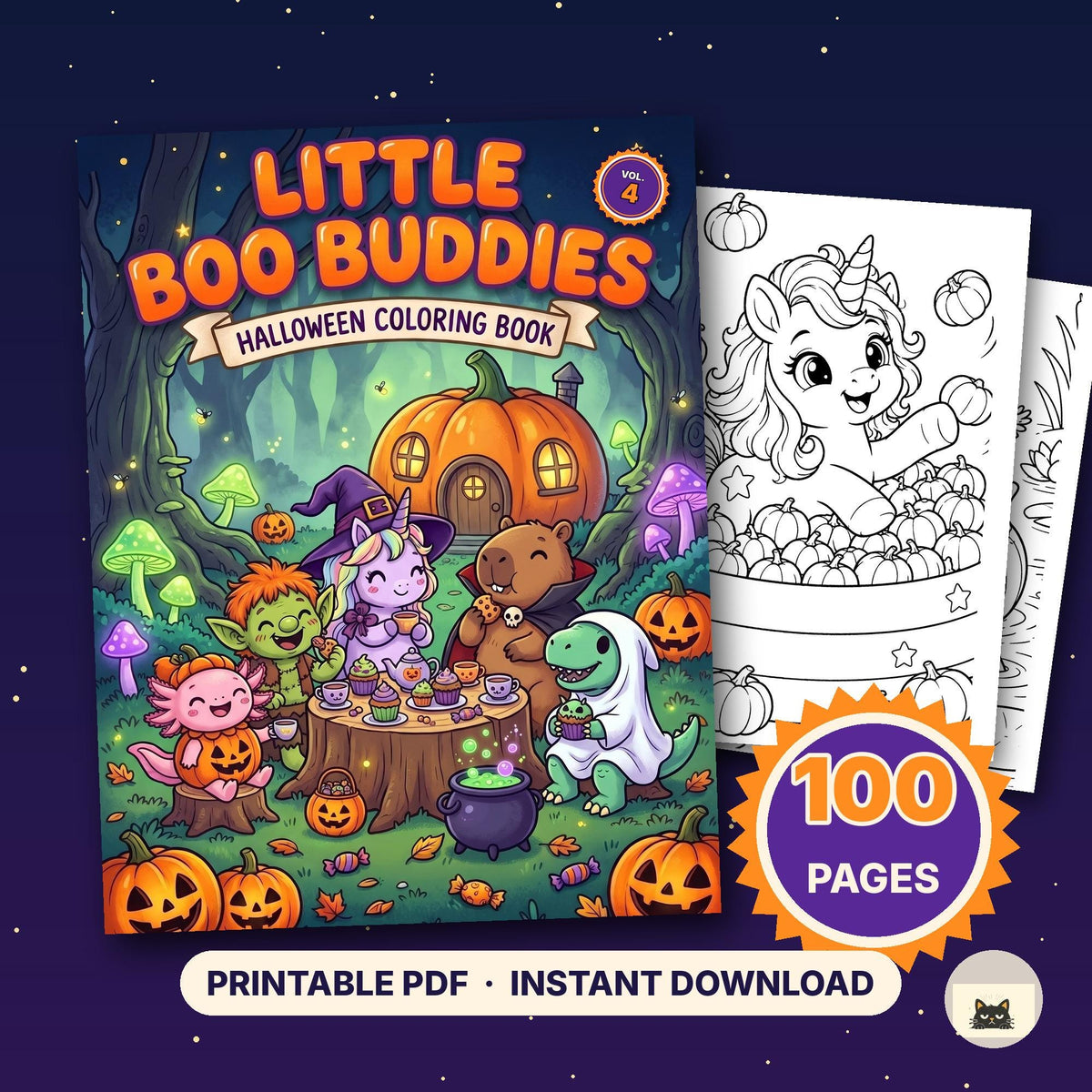 Printable Halloween Coloring Pages for Kids Vol 4 – printable coloring page preview 1 by SarcasmArt