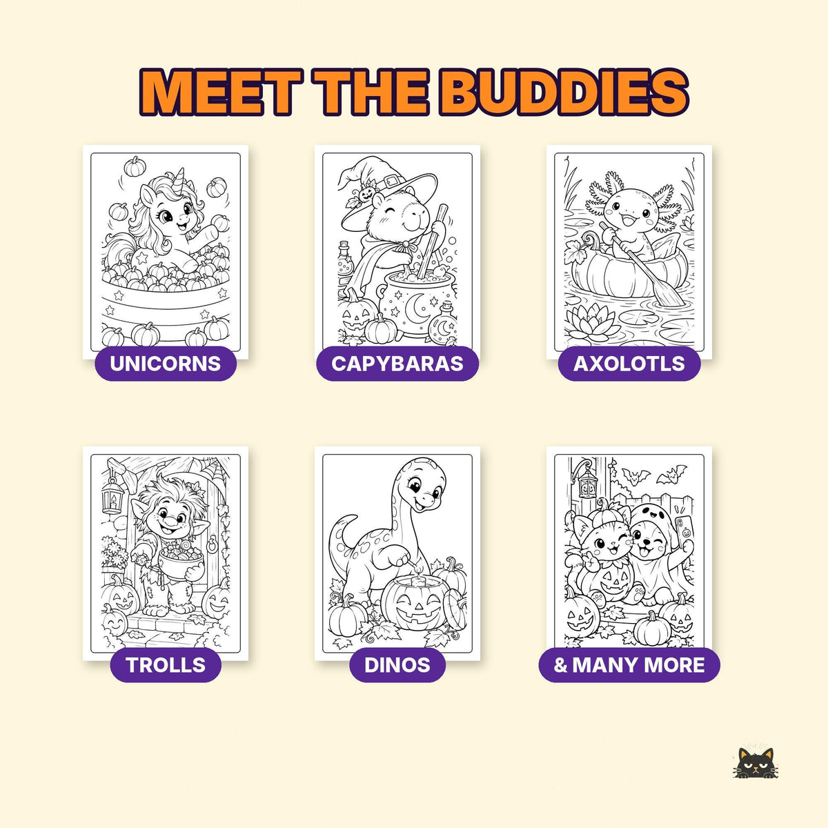 Printable Halloween Coloring Pages for Kids Vol 4 – printable coloring page preview 5 by SarcasmArt