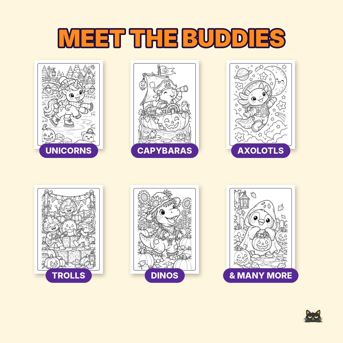 Printable Halloween Coloring Pages for Kids Vol 5 – printable coloring page preview 5 by SarcasmArt