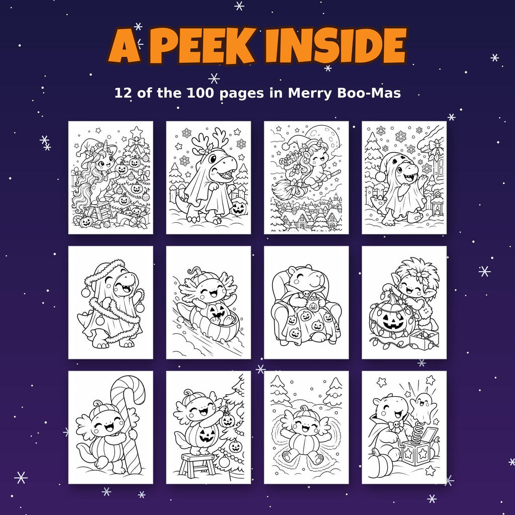 Christmas Coloring Pages for Kids – printable coloring page preview 4 by SarcasmArt