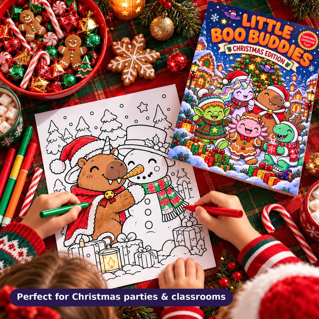 Christmas Coloring Pages for Kids – printable coloring page preview 6 by SarcasmArt