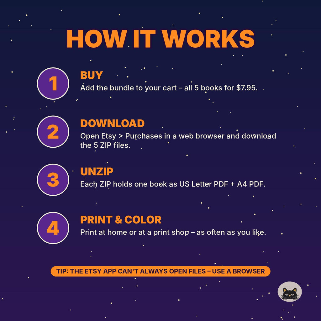 Halloween Coloring Pages Bundle for Kids – printable coloring page preview 7 by SarcasmArt