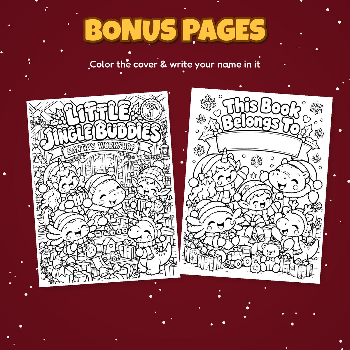 Bonus pages: cover to color and This Book Belongs To name page