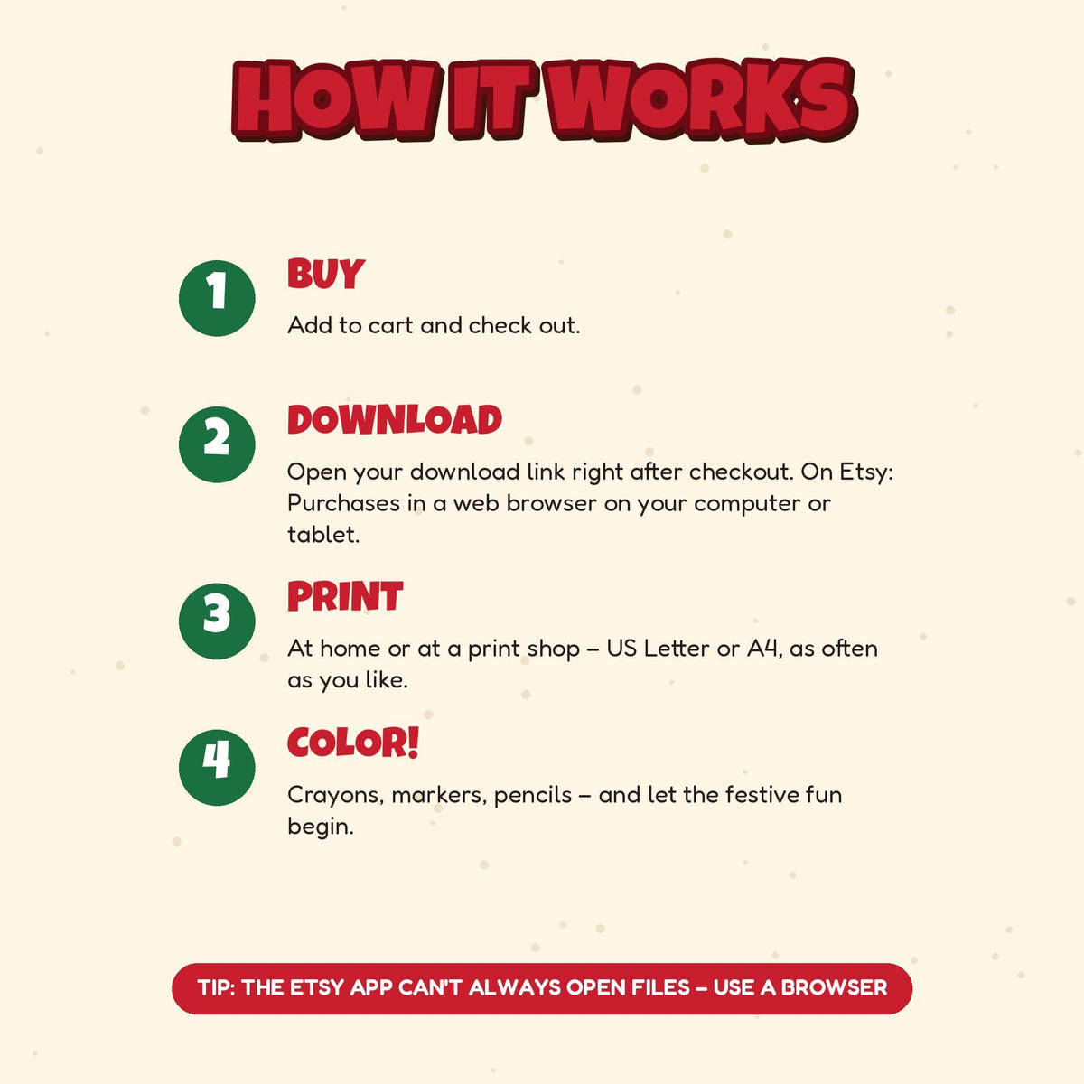How it works: buy, download, print, color
