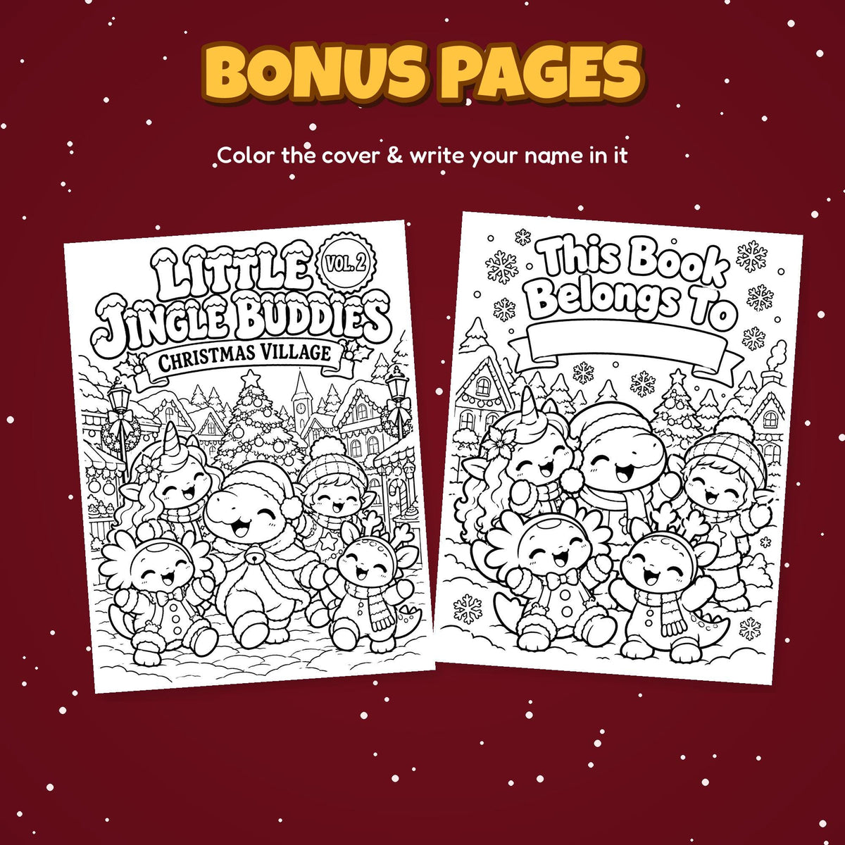 Bonus pages: cover to color and This Book Belongs To name page