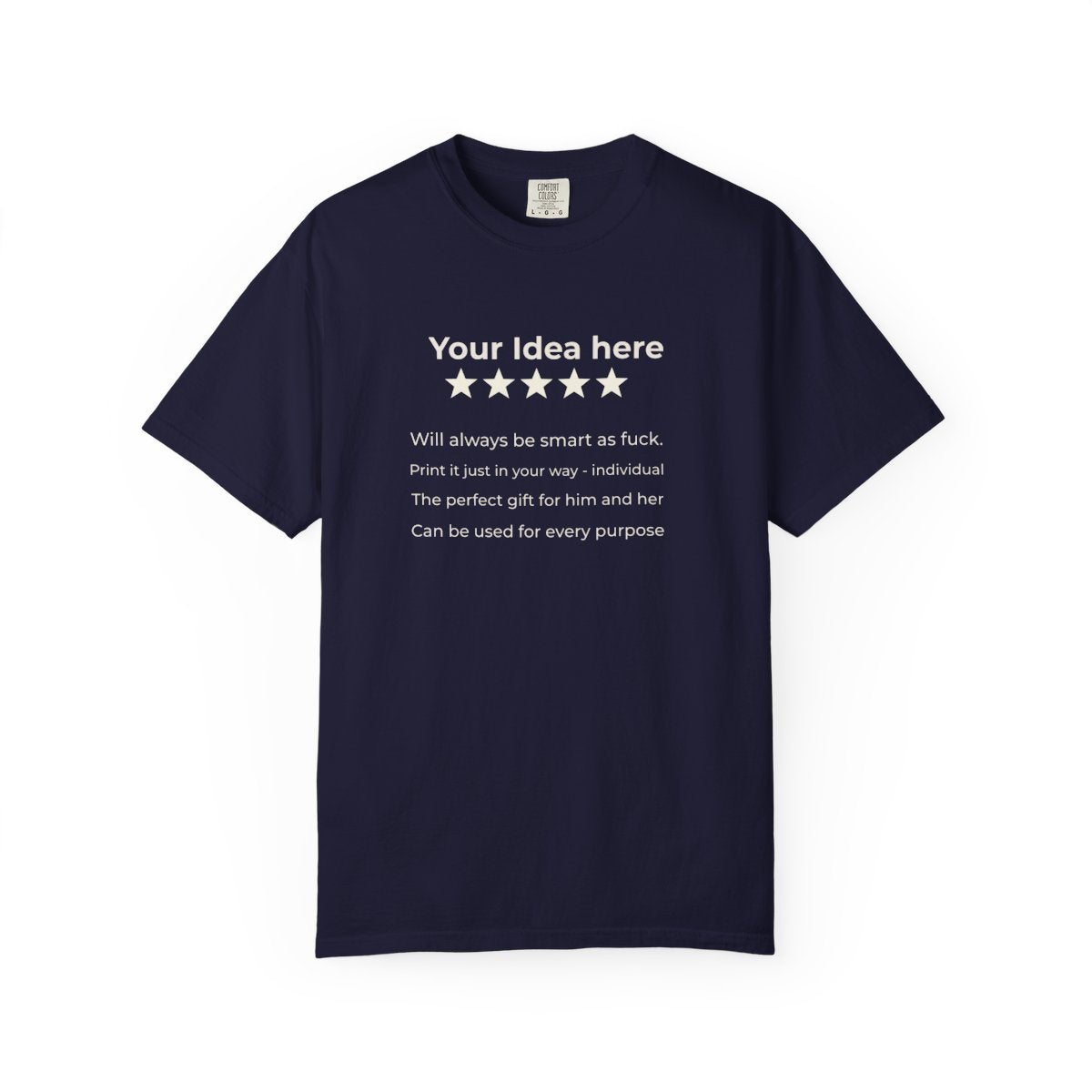 Personalized Shirt in True Navy - original SarcasmArt design, printed on demand