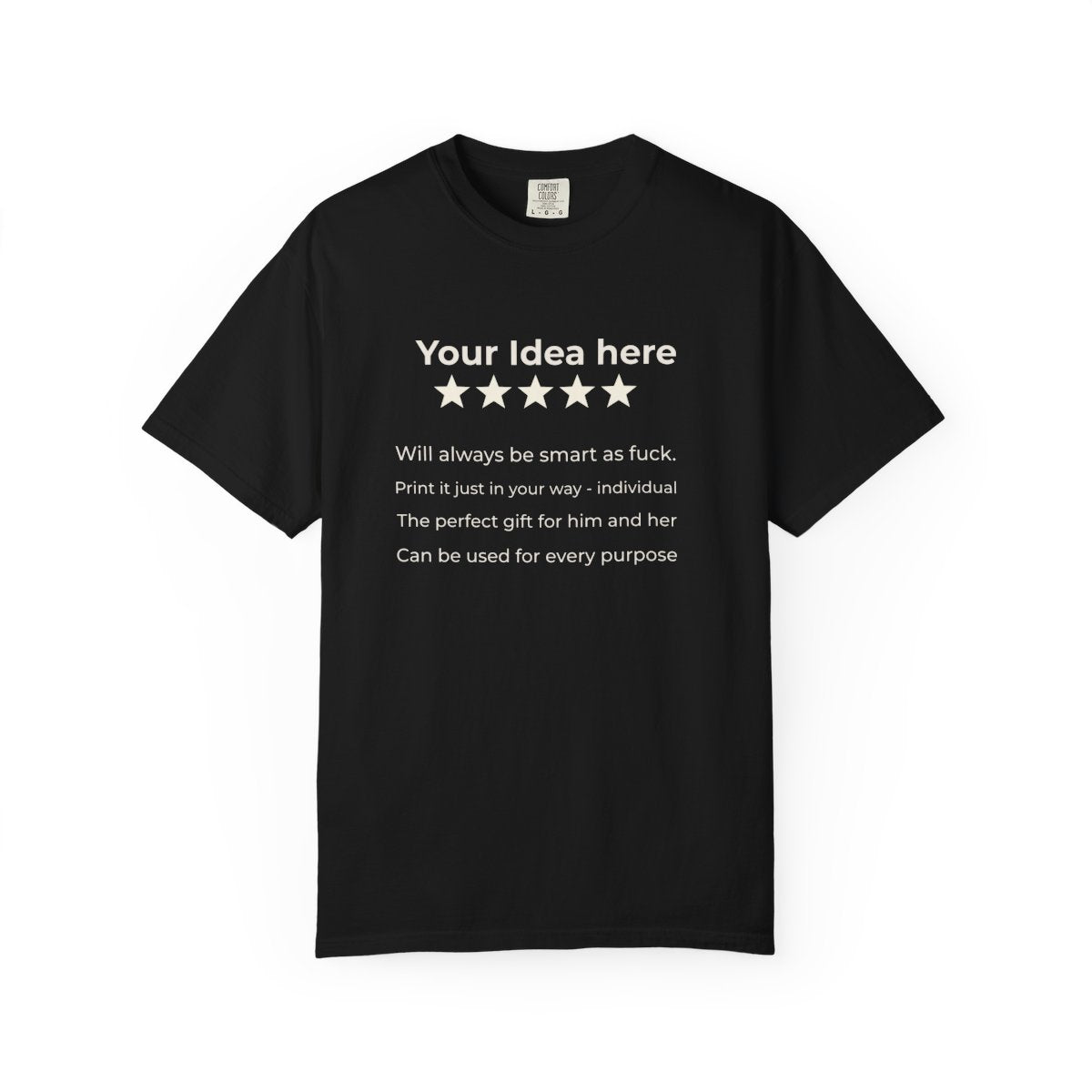Personalized Shirt in Black - original SarcasmArt design, printed on demand