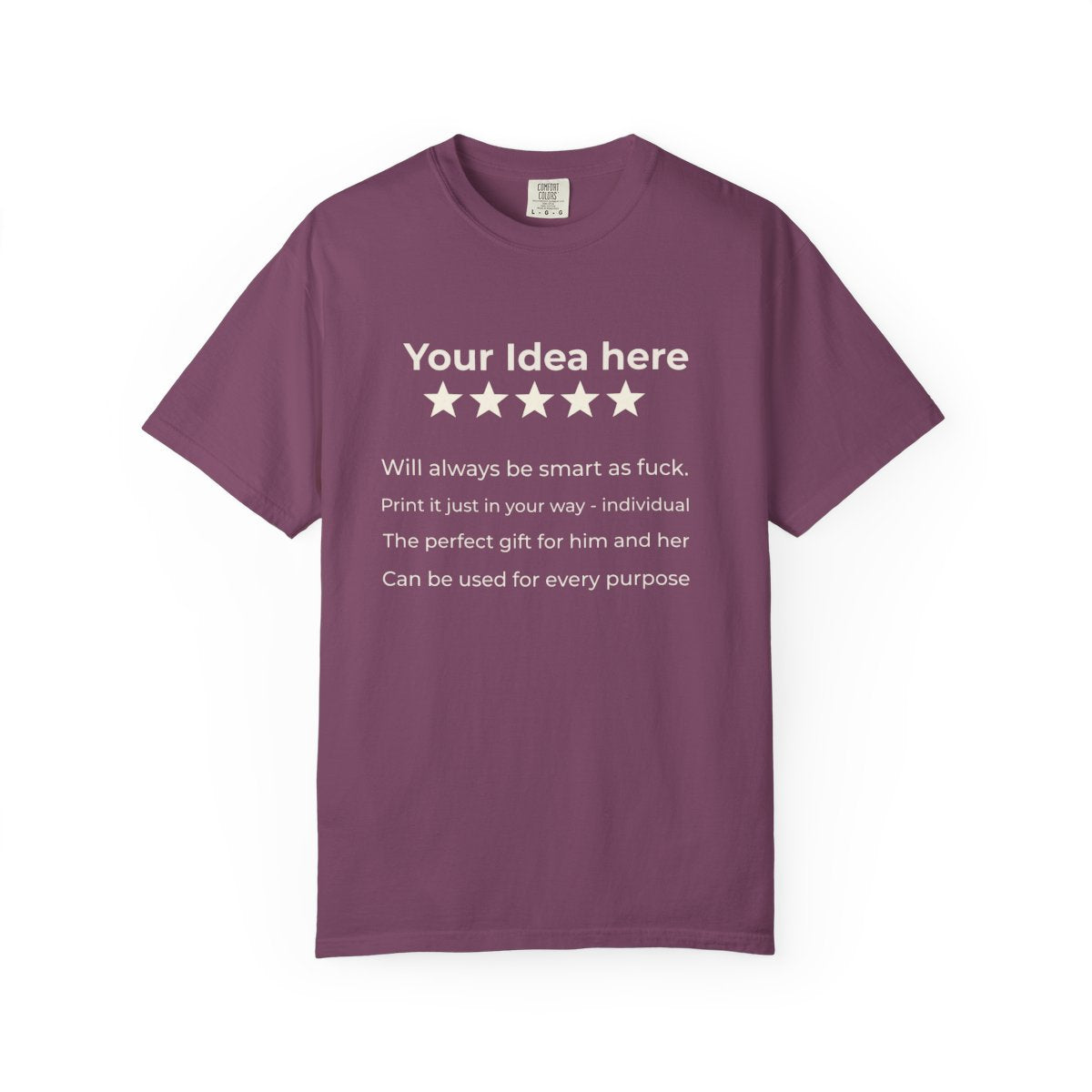 Personalized Shirt in Berry - original SarcasmArt design, printed on demand