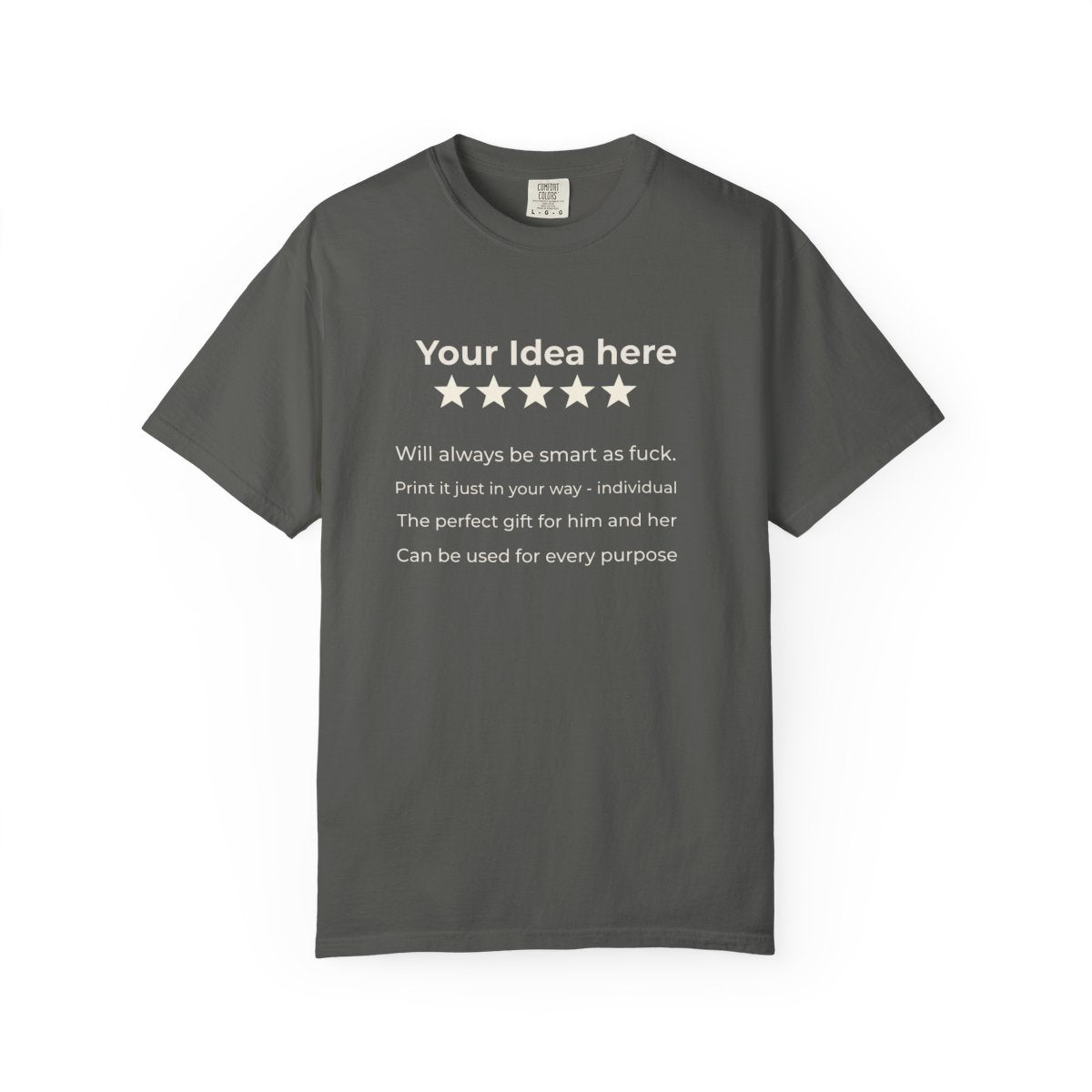 Personalized Shirt in Pepper - original SarcasmArt design, printed on demand